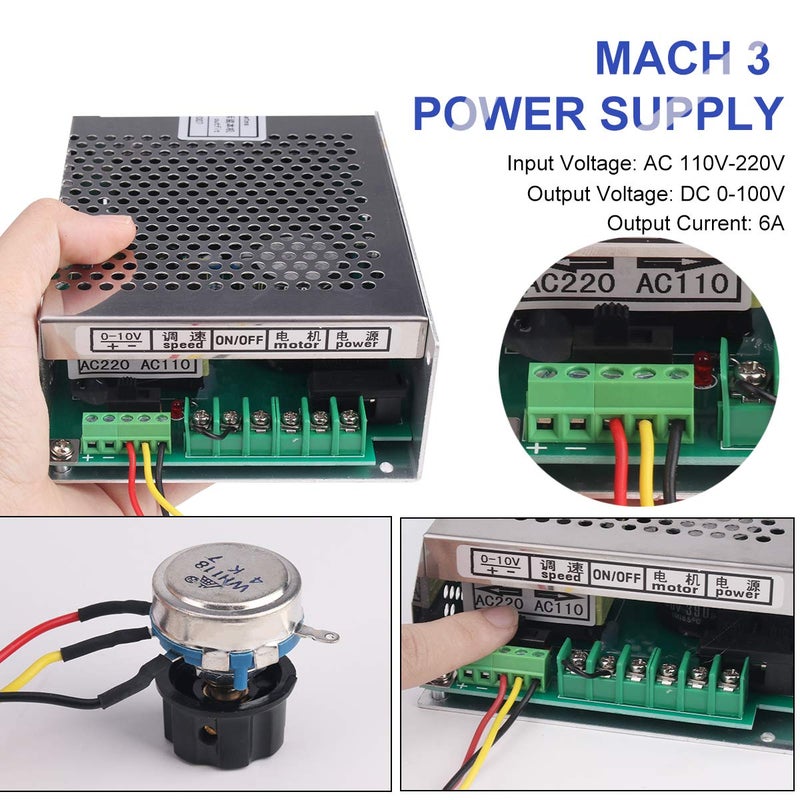 MYSWEETY CNC Spindle, 500W Air Cooled 0.5kw Milling Motor and Spindle Speed Power Converter and 52mm Clamp and 13pcs ER11 Collet for DIY Engraving - Image 3